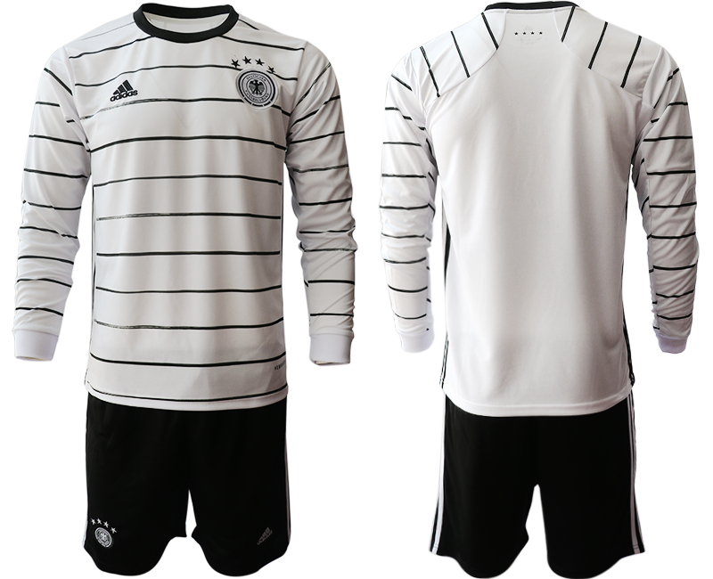 Men 2021 European Cup Germany home white Long sleeve Soccer Jersey